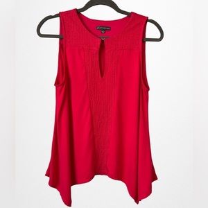 Adrianna‎ Papell Top Womens Medium Blouse Sleeveless Pink Asymmetrical Hem